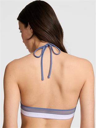 Logolu Tül Halter Üçgen Bralet