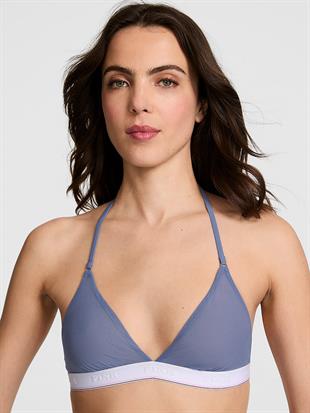 Logolu Tül Halter Üçgen Bralet