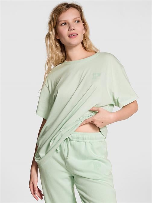 Oversize Kısa Kollu Kampüs Tişört