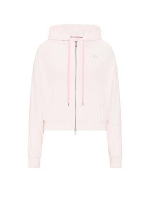 Micro Terry Fermuarlı Kapüşonlu Sweatshirt