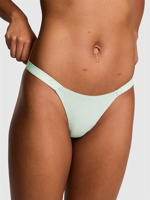 Mikro Logo Detaylı Işıltılı Tanga