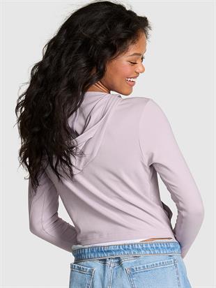 Modal Fermuarlı Kapüşonlu Sweatshirt