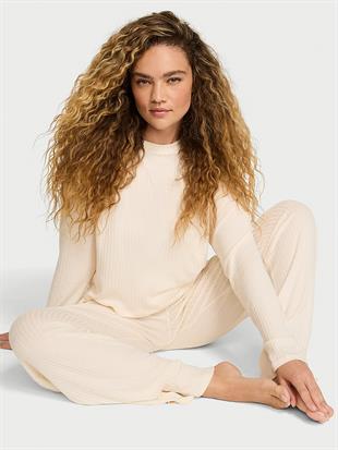 Modal Geniş Ribanalı Uzun Pijama Takımı