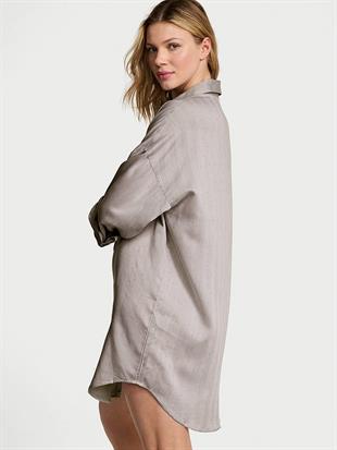 Modal Pamuklu Uyku Gömleği