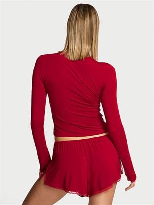 Modal Uzun Kollu Tişört ve Şort Takımı