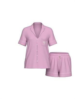Modal Yumuşak Fiyonklu Kısa Pijama Takımı