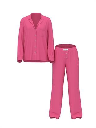 Nervürlü Modal Uzun Pijama Takımı