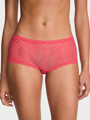 Noktalı Geometrik Dantelli Boyshort Külot