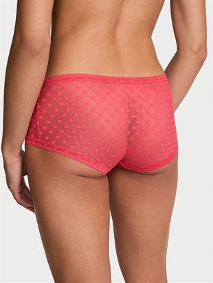 Noktalı Geometrik Dantelli Boyshort Külot