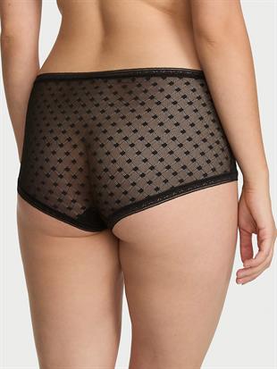 Noktalı Geometrik Dantelli Boyshort Külot