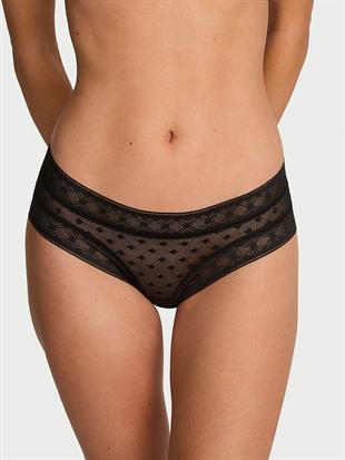 Noktalı Geometrik Dantelli Cheeky Külot