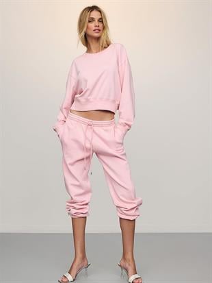 Obsessed Yuvarlak Yaka Crop Sweatshirt