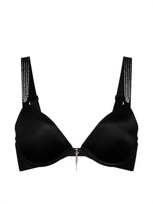 Ombré Çizgili Işıltılı Askılı Push-Up Sütyen