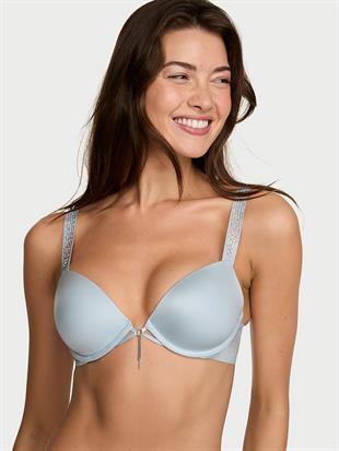 Ombré Çizgili Işıltılı Askılı Push-Up Sütyen