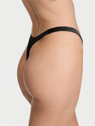 Ombré Çizgili Işıltılı Askılı Tanga