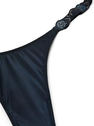 Orkide İşlemeli Işıltılı Brazilian Külot