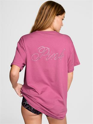 Oversize Kısa Kollu Kampüs Tişört