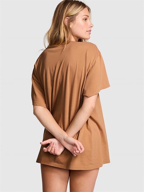 Oversize Kısa Kollu Kampüs Tişört