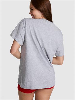 Oversize Kısa Kollu Kampüs Tişört