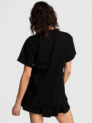 Oversize Kısa Kollu Kampüs Tişört