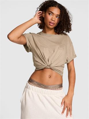 Oversize Kısa Kollu Kampüs Tişört