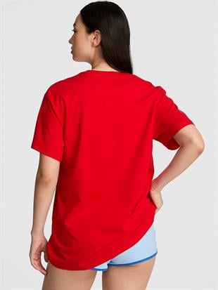 Oversize Kısa Kollu Kampüs Tişört