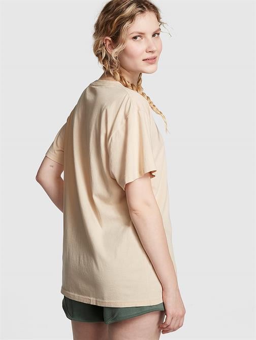 Oversize Kısa Kollu Kampüs Tişört