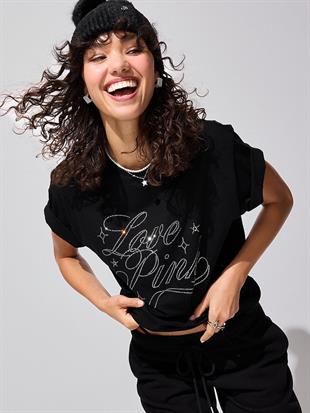 Oversize Kısa Kollu Kampüs Tişört