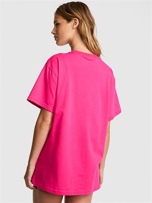 Oversize Kısa Kollu Kampüs Tişört