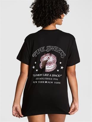 Oversize Kısa Kollu Kampüs Tişört