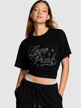 Oversize Kısa Kollu Kampüs Tişört