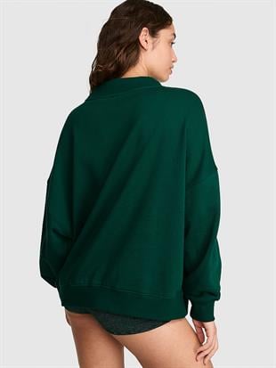 Oversize Yüksek Yaka Kesimli Sweatshirt