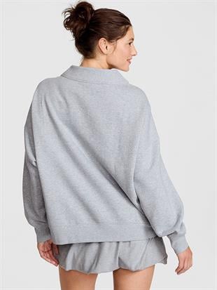 Oversize Yüksek Yaka Kesimli Sweatshirt