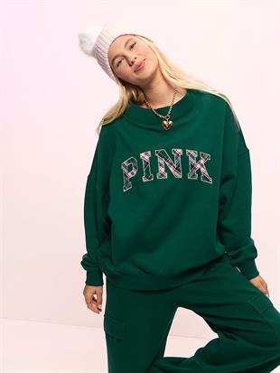 Oversize Yüksek Yaka Kesimli Sweatshirt