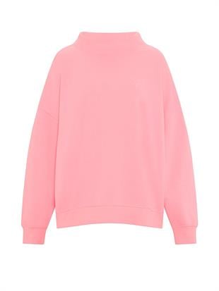 Oversize Yüksek Yaka Kesimli Sweatshirt