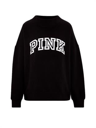 Oversize Yüksek Yaka Kesimli Sweatshirt