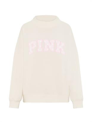 Oversize Yüksek Yaka Kesimli Sweatshirt