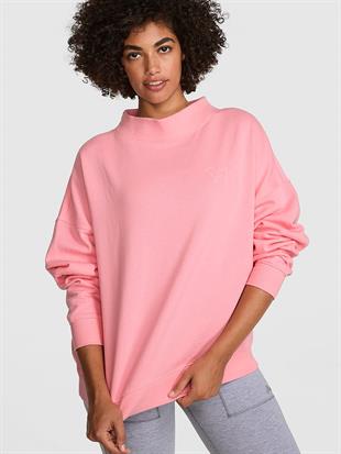 Oversize Yüksek Yaka Kesimli Sweatshirt