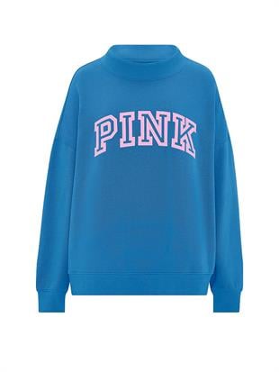 Oversize Yüksek Yaka Kesimli Sweatshirt