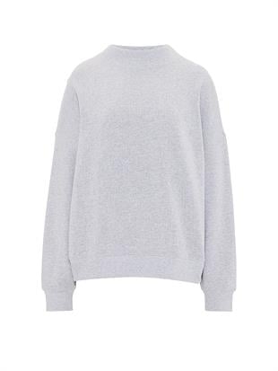 Oversize Yüksek Yaka Kesimli Sweatshirt