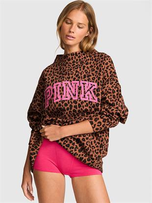 Oversize Yüksek Yaka Kesimli Sweatshirt