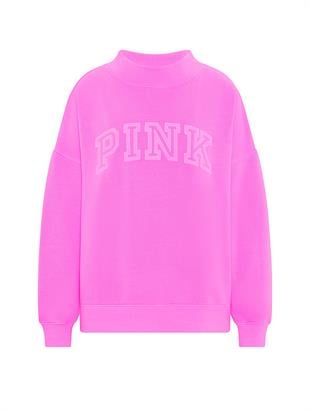Oversize Yüksek Yaka Kesimli Sweatshirt