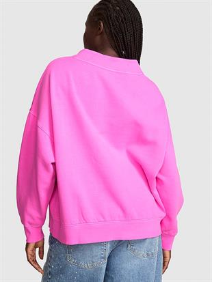 Oversize Yüksek Yaka Kesimli Sweatshirt