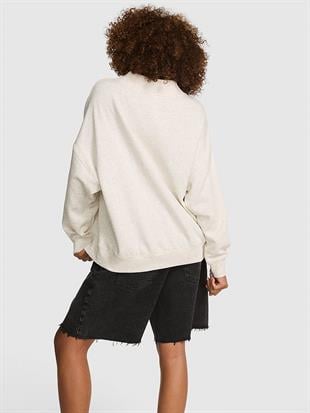 Oversize Yüksek Yaka Kesimli Sweatshirt