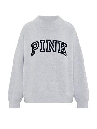 Oversize Yüksek Yaka Kesimli Sweatshirt