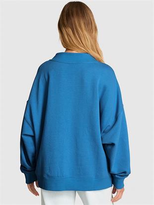 Oversize Yüksek Yaka Kesimli Sweatshirt