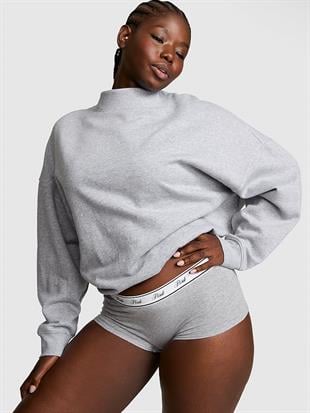 Oversize Yüksek Yaka Kesimli Sweatshirt