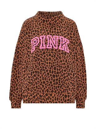 Oversize Yüksek Yaka Kesimli Sweatshirt
