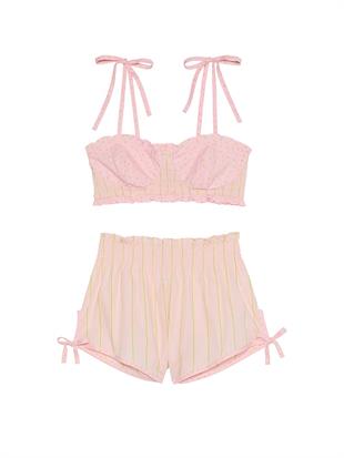 Pamuklu Bralette & Fırfırlı Şort Takım