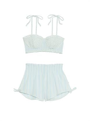Pamuklu Bralette & Fırfırlı Şort Takım